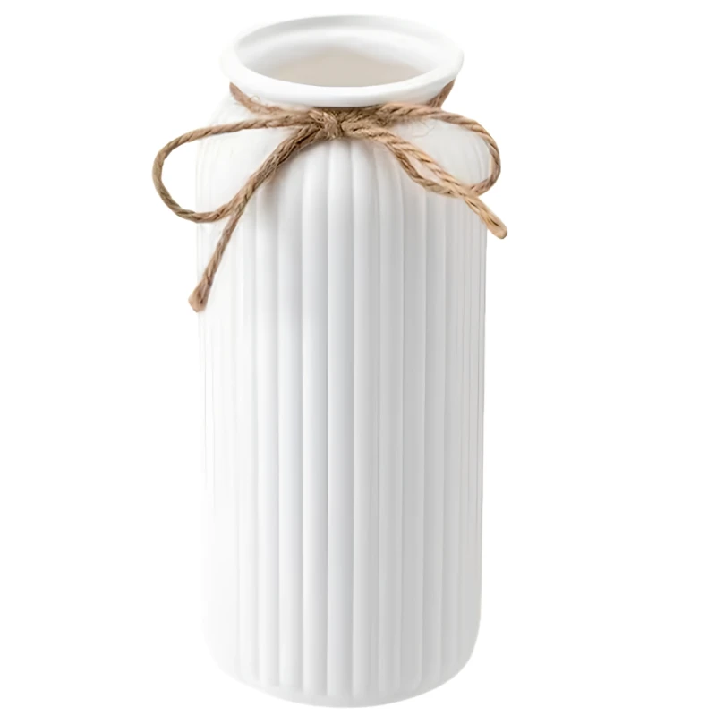 Stylowy Wazon Dekoracyjny Biały Nowoczesny Ze Sznurkiem Prezent1.webp