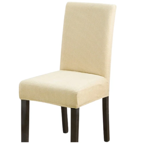 Pokrowiec Na Krzesło Beżowy Elastyczny Nowoczesny Minimalistyczny