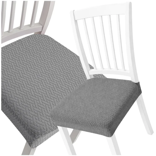 Nowy Pokrowiec Na Krzesło Jasnoszary Antypoślizgowy Minimalistyczny