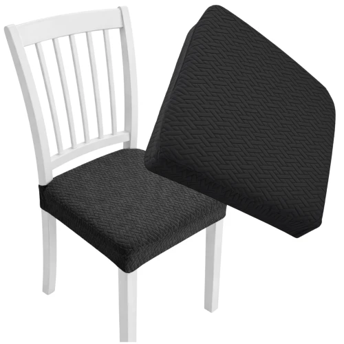 Elastyczny Pokrowiec Na Siedzisko Krzesła Czarny Minimalistyczny