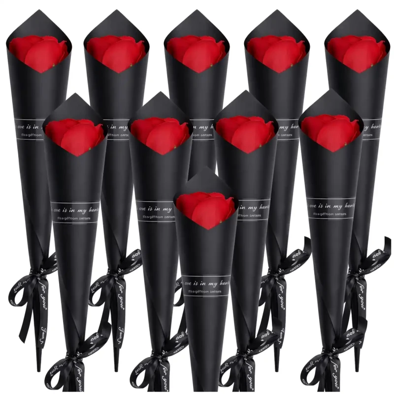 Kwiaty Mydlane Róże Bukiet Prezentowy Elegancki Upominek 28 cm2.webp