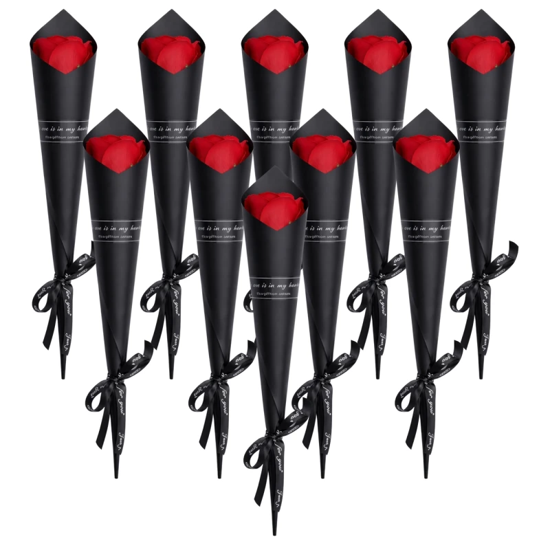 Kwiaty Mydlane Róże Bukiet Prezentowy Elegancki Upominek 28 cm4.webp
