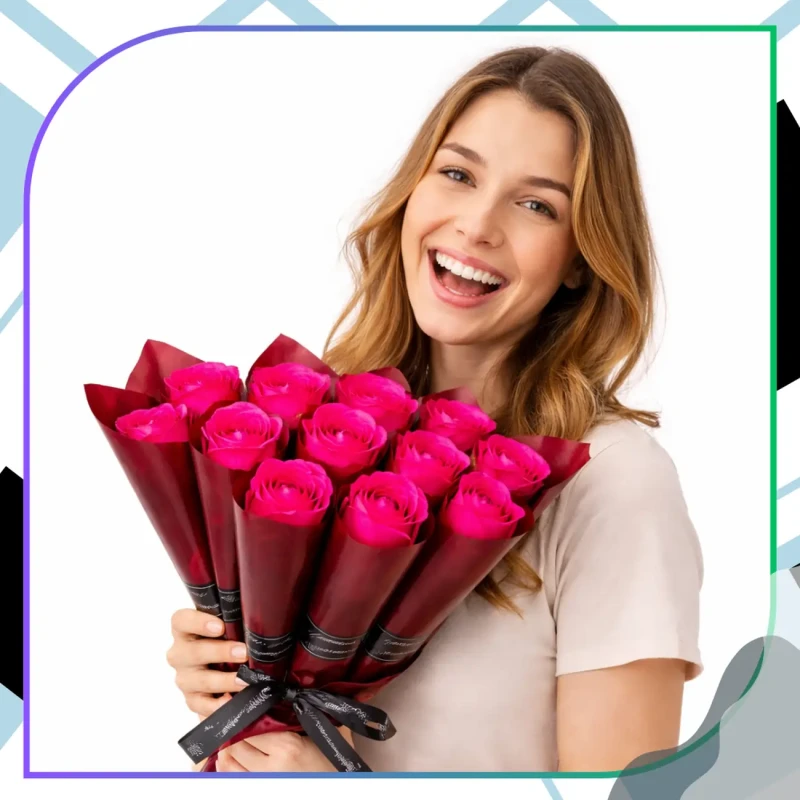 Bukiet Róż Mydlanych Czerwony 10 Sztuk Elegancki Prezent 28 cm7.webp
