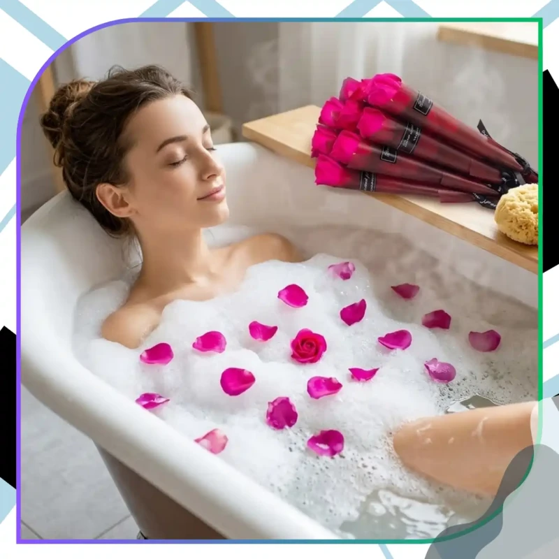 Bukiet Róż Mydlanych Czerwony 10 Sztuk Elegancki Prezent 28 cm9.webp