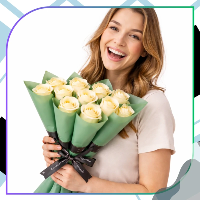 Bukiet Róż Mydlanych Czerwony 10 Sztuk Elegancki Prezent 28 cm8.webp