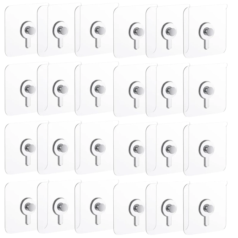 Zestaw Haczyków Samoprzylepnych 30 Sztuk Do Kuchni Łazienki Mocne4.webp