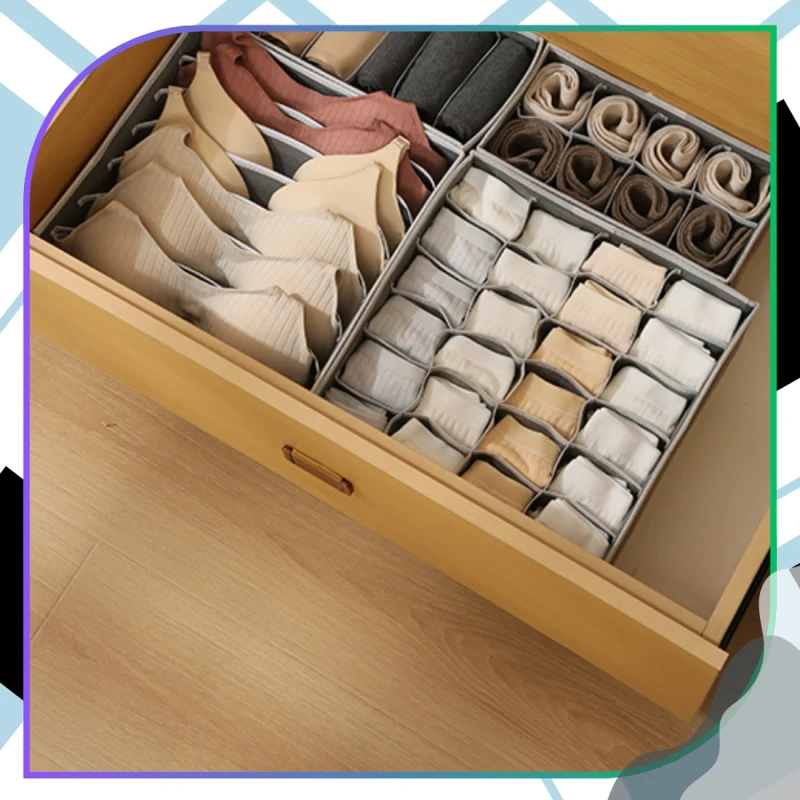 Zestaw Organizerów Do Szafy 4 Sztuki Przegrody Na Ubrania Szary9.webp