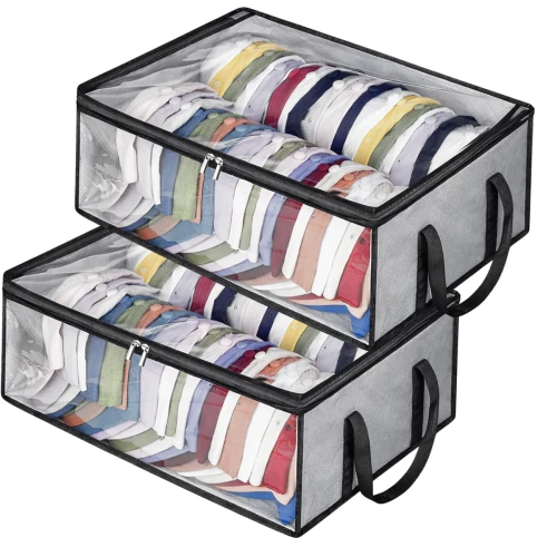 Szary Organizer Do Przechowywania Ubrań Torba Z Uchwytem Duża