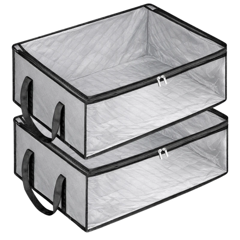 Szary Organizer Do Przechowywania Ubrań Torba Z Uchwytem Duża4.webp