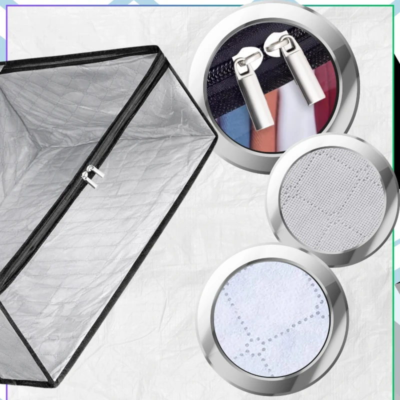 Szary Organizer Do Przechowywania Ubrań Torba Z Uchwytem Duża5.webp