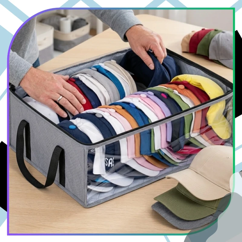 Szary Organizer Do Przechowywania Ubrań Torba Z Uchwytem Duża6.webp