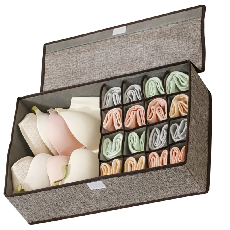 Organizer Do Szuflady Na Skarpetki Bieliznę 17 Przegród Szary 1.webp