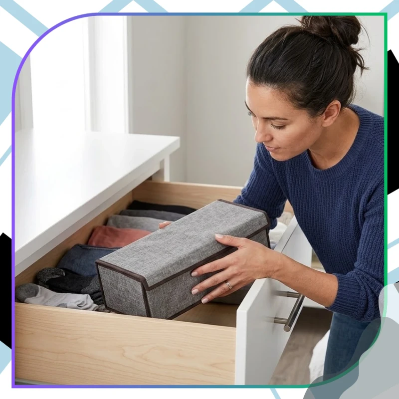 Organizer Do Szuflady Na Skarpetki Bieliznę 17 Przegród Szary 7.webp