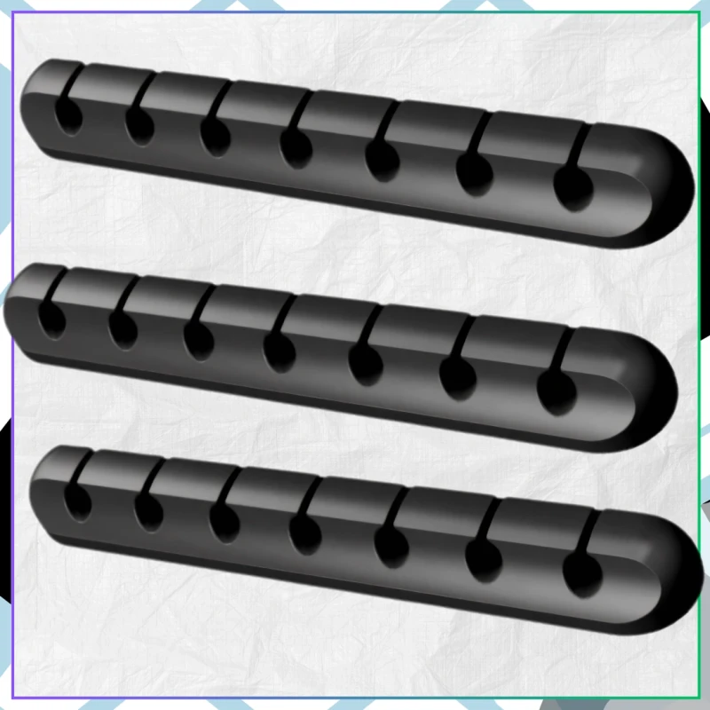 Zestaw 3 organizerów przewodów na biurko samoprzylepny7.webp