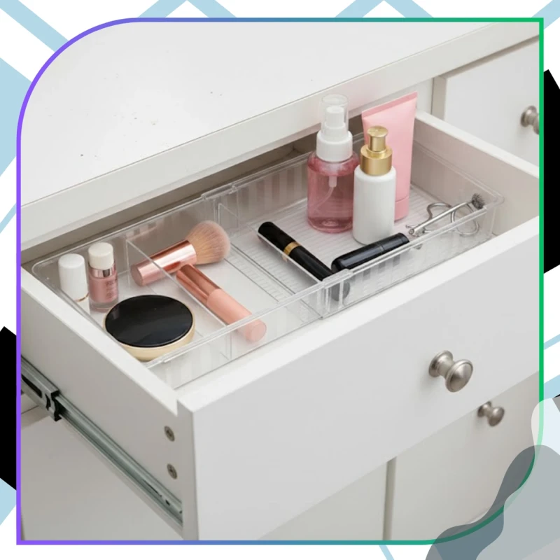 Organizer do szuflady regulowany na przybory na kosmetyki do makijażu12.webp