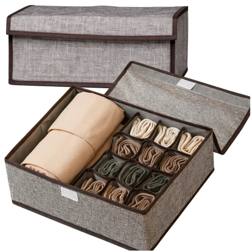 Organizer Na Skarpetki Bieliznę Składany Pojemnik 13 Przegród Szary