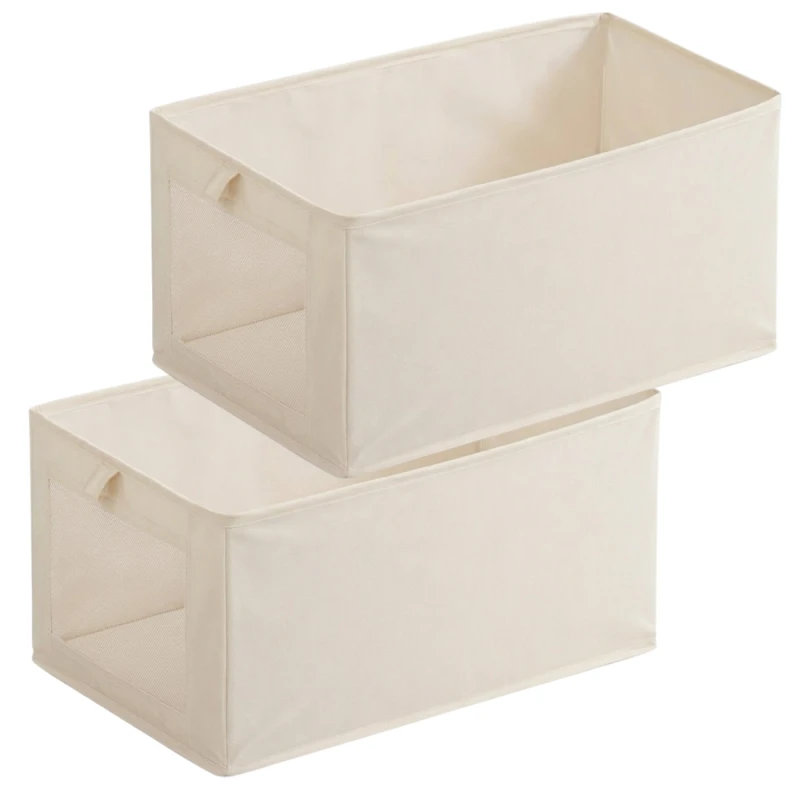Organizer Do Szafy Na Spodnie Beżowy Zestaw 2 Sztuki Pudełko4.webp