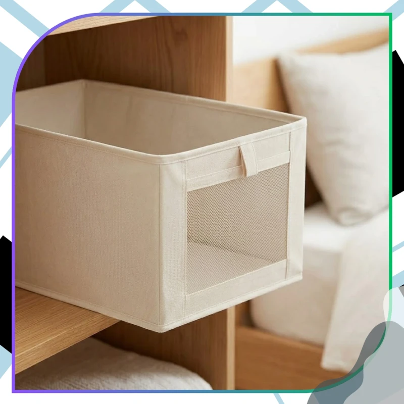 Organizer Do Szafy Na Spodnie Beżowy Zestaw 2 Sztuki Pudełko9.webp