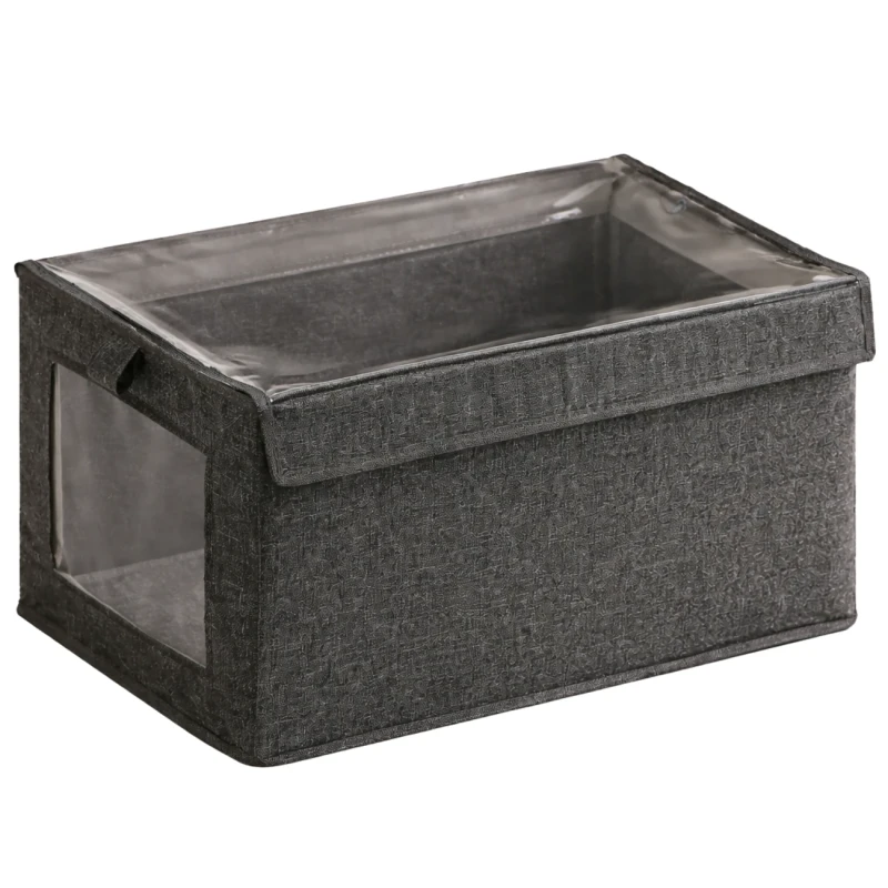 Szary Organizer Na Ubrania Z Pokrywą Pojemnik Do Szafy 40x25x204.webp