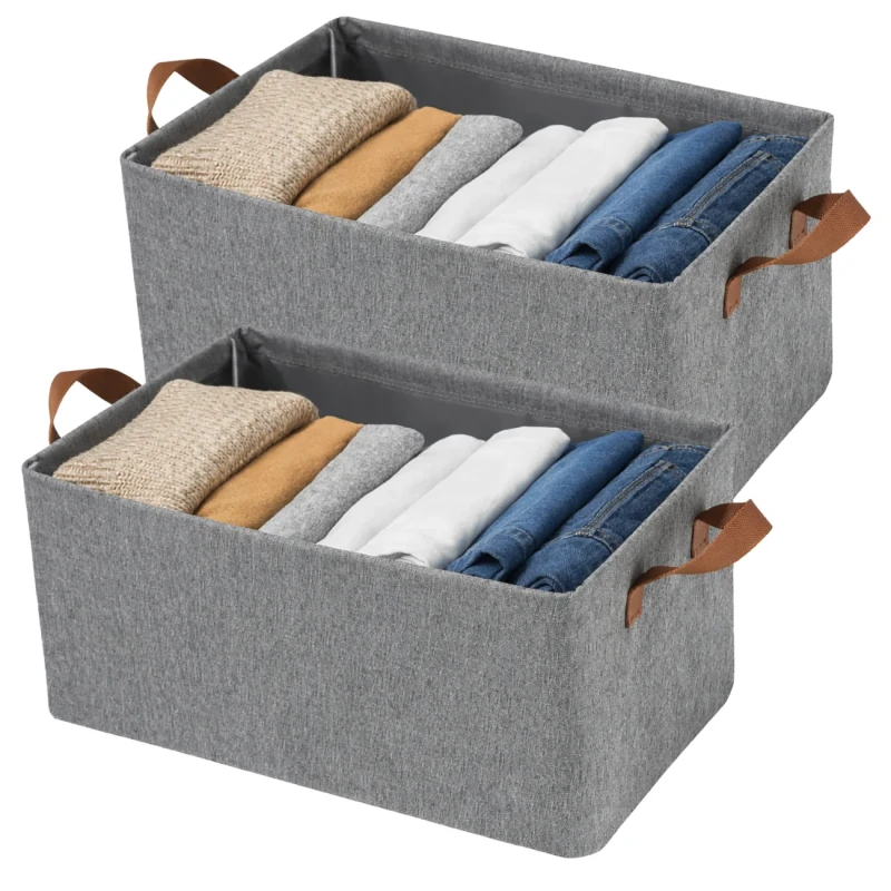 Szary Kosz Do Przechowywania Organizer Do Szafy Z Uchwytem 2 Szt1.webp