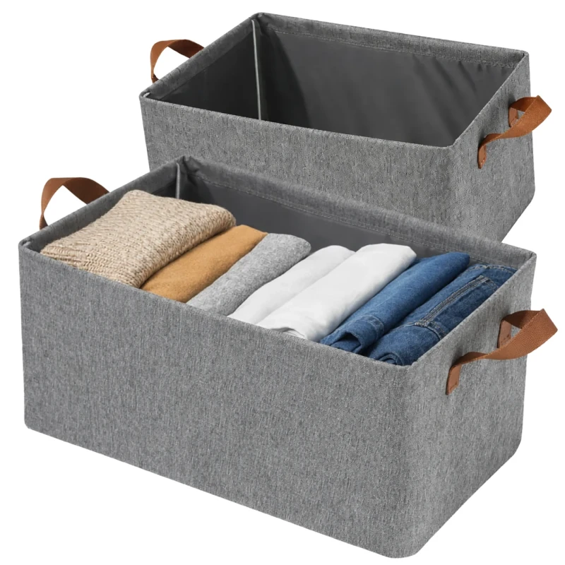 Szary Kosz Do Przechowywania Organizer Do Szafy Z Uchwytem 2 Szt2.webp