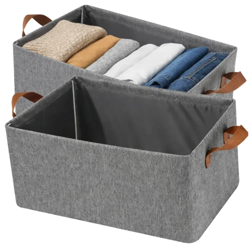 Szary Kosz Do Przechowywania Organizer Do Szafy Z Uchwytem 2 Szt