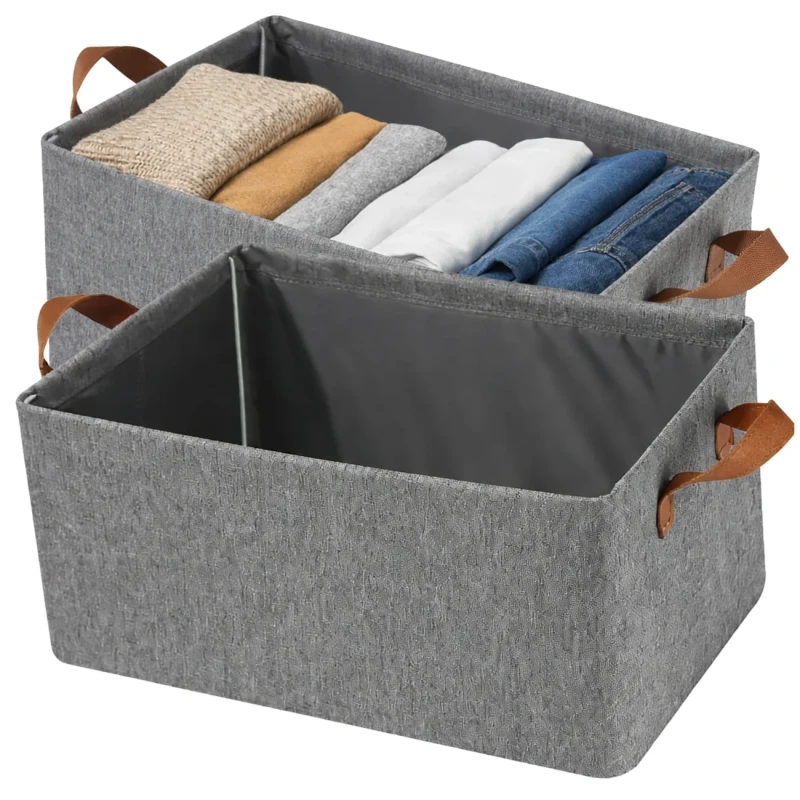 Szary Kosz Do Przechowywania Organizer Do Szafy Z Uchwytem 2 Szt3.webp