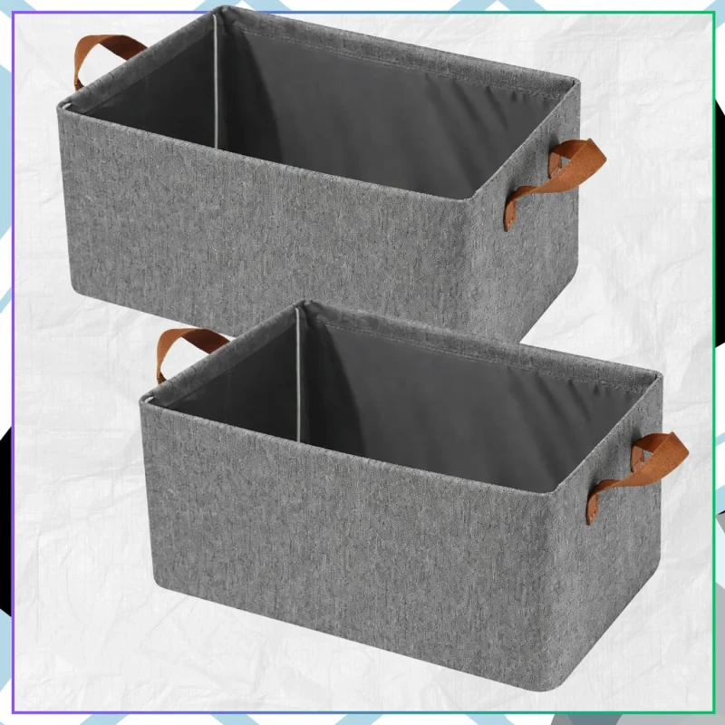 Szary Kosz Do Przechowywania Organizer Do Szafy Z Uchwytem 2 Szt5.webp