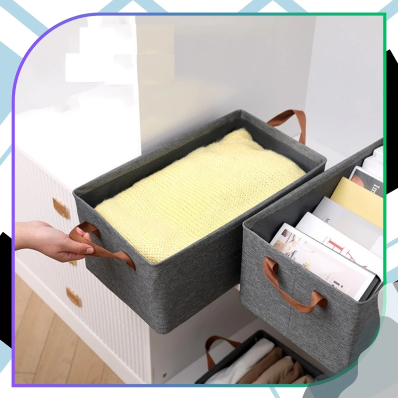 Szary Kosz Do Przechowywania Organizer Do Szafy Z Uchwytem 2 Szt7.webp