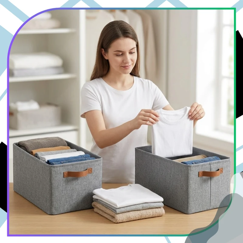 Szary Kosz Do Przechowywania Organizer Do Szafy Z Uchwytem 2 Szt9.webp