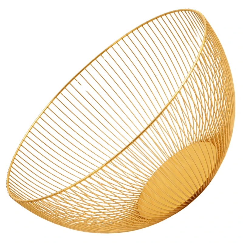 Kosz Na Owoce Metalowy Złoty Nowoczesny Organizer Do Kuchni4.webp