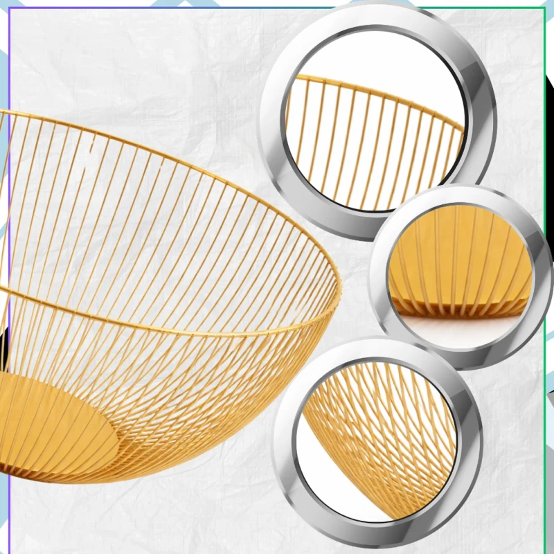 Kosz Na Owoce Metalowy Złoty Nowoczesny Organizer Do Kuchni5.webp