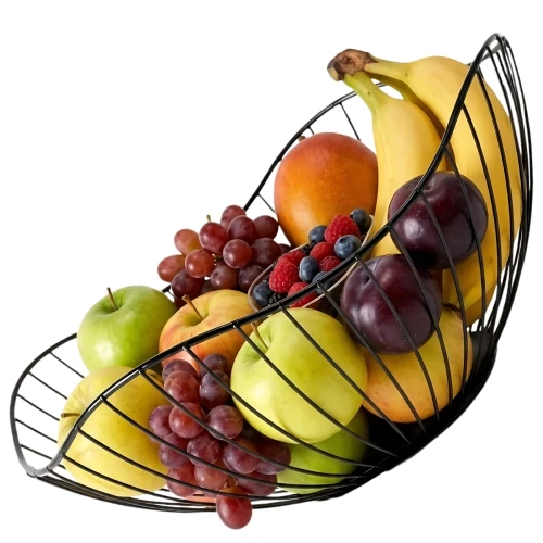 Misa Na Owoce Czarna Metalowa Nowoczesny Kosz Do Kuchni 26cm