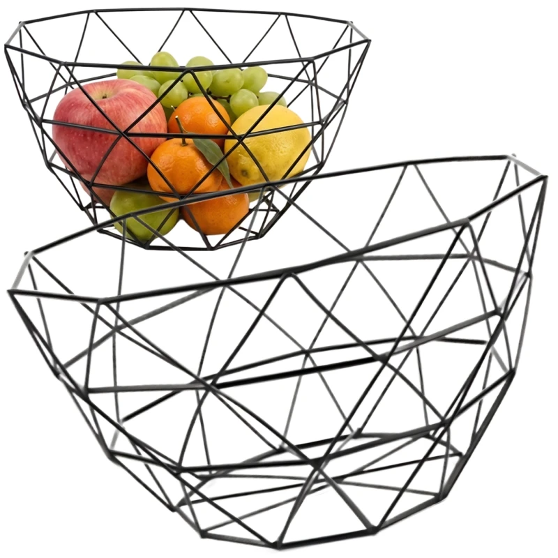 Geometryczny Kosz Na Owoce Czarny Metalowy Nowoczesny 27cm3.webp