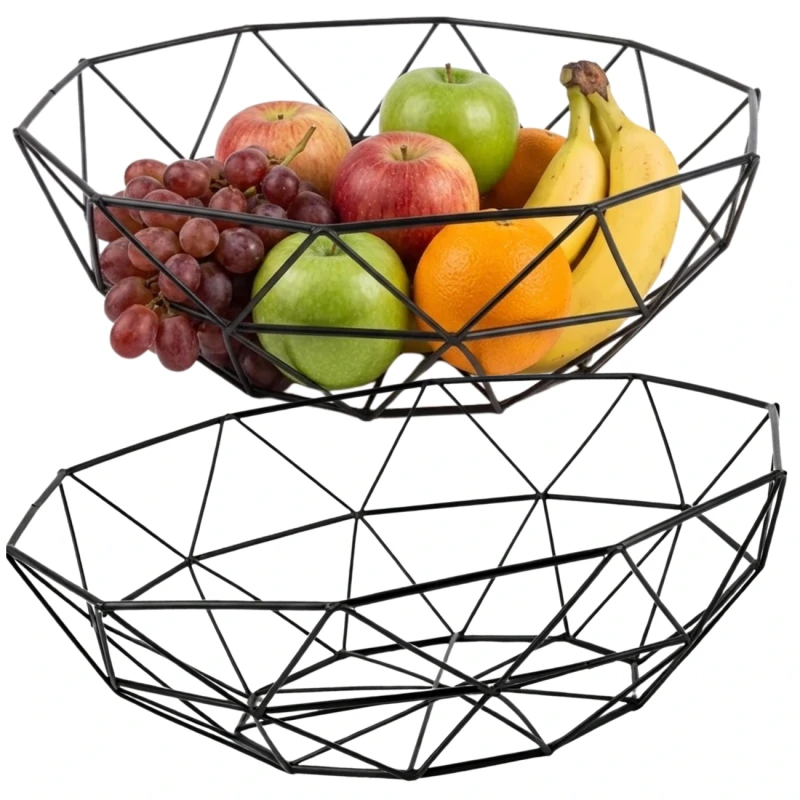 Niska Misa Na Owoce Metalowa Geometryczna Czarna Organizer3.webp