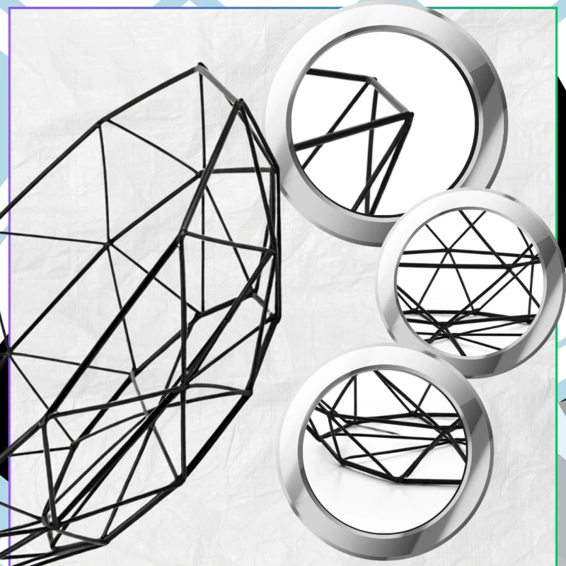 Niska Misa Na Owoce Metalowa Geometryczna Czarna Organizer5.webp