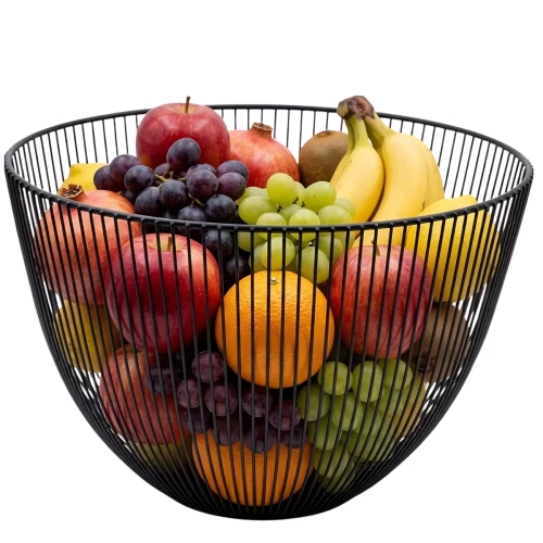 Nowoczesna Misa Na Owoce Metalowa Czarna Kosz Kuchenny 25cm