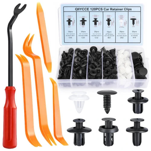 Spineczki Do Tapicerki Auto 120 Szt Zestaw Klipsów Montażowych