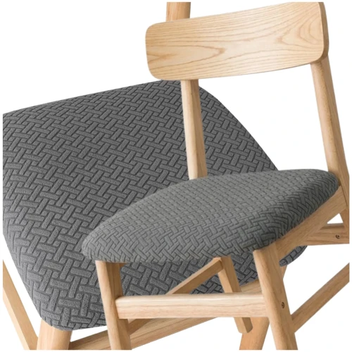Jasnoszary Pokrowiec Na Siedzisko Krzesła Rozciągliwy Uniwersalny