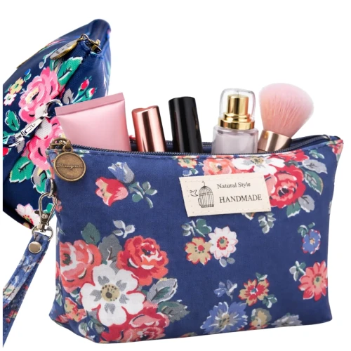 Organizer Kosmetyczka Kwiatowa Wodoodporna Pojemna Na Zamek