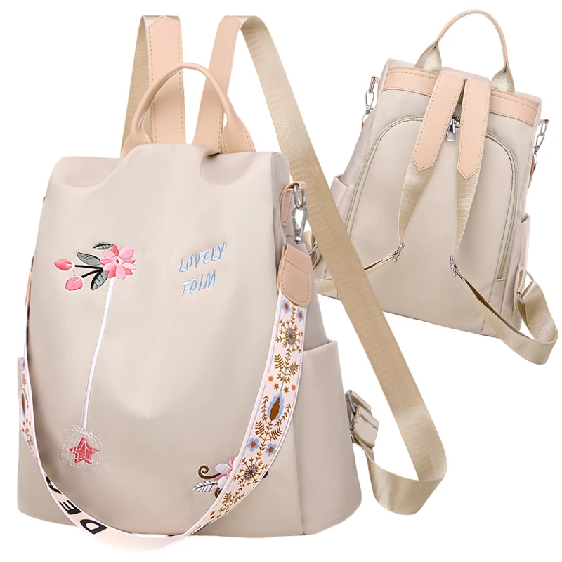 Plecak Damski Miejski Sportowy Pojemny Wodoodporny Kwiaty2.webp