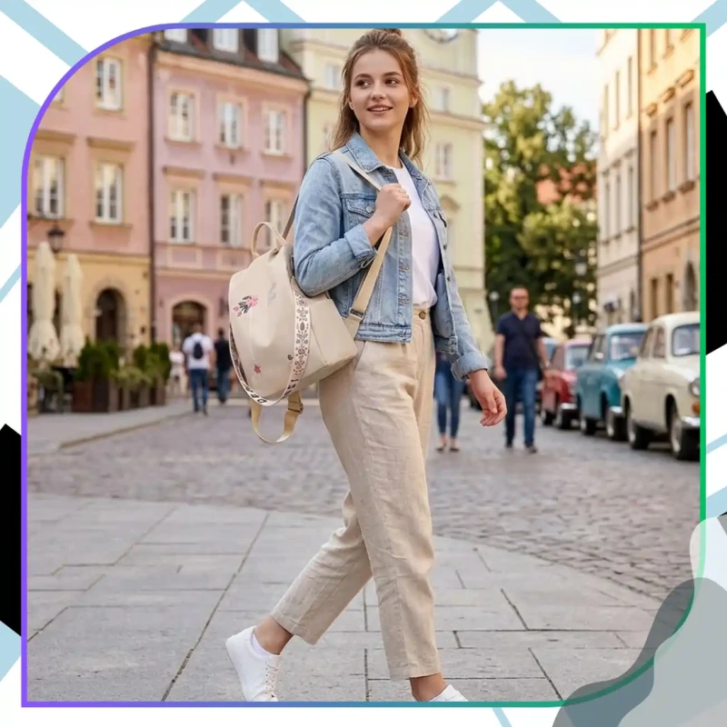 Plecak Damski Miejski Sportowy Pojemny Wodoodporny Kwiaty8.webp