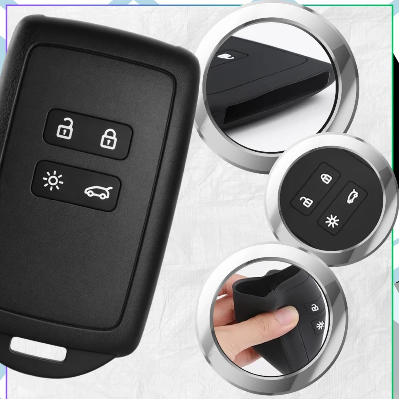 Etui Silikonowe Na Kluczyk Renault Dacia Czarny Ochrona Pilot6.webp