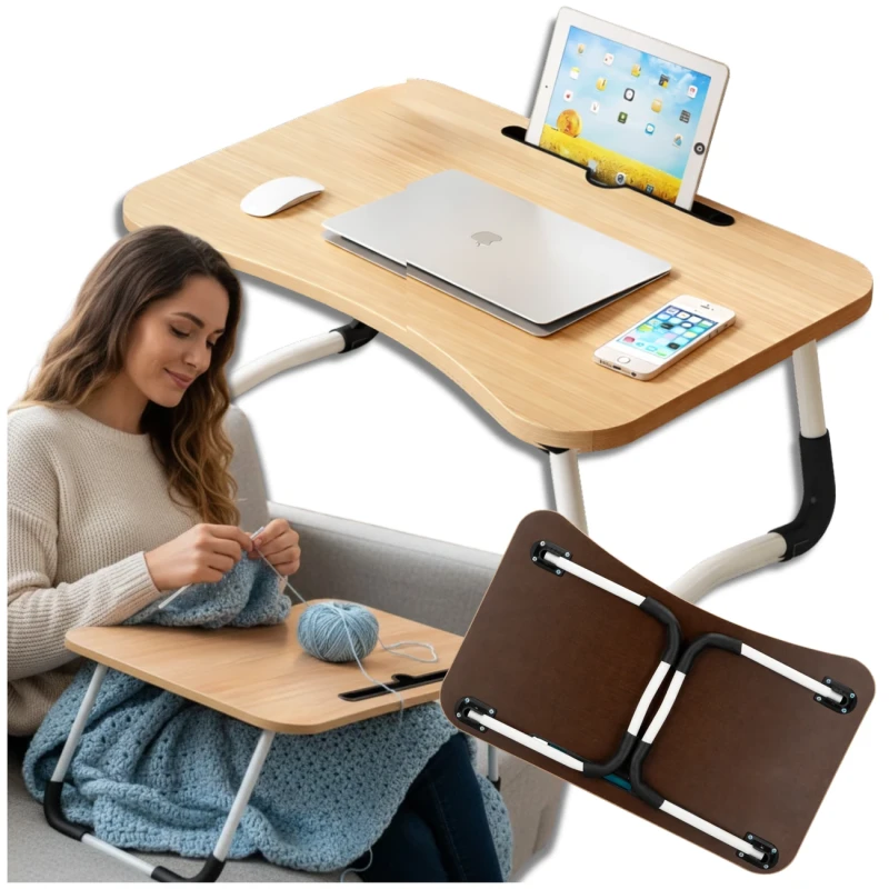 Stolik Pod Laptop Do Łóżka Składany Podstawka Biurko Z Miejscem Na Tablet3.webp