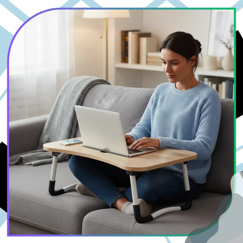 Stolik Pod Laptop Do Łóżka Składany Podstawka Biurko Z Miejscem Na Tablet6.webp