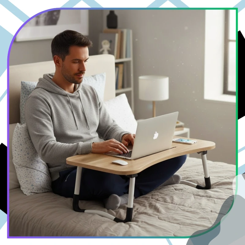 Stolik Pod Laptop Do Łóżka Składany Podstawka Biurko Z Miejscem Na Tablet7.webp
