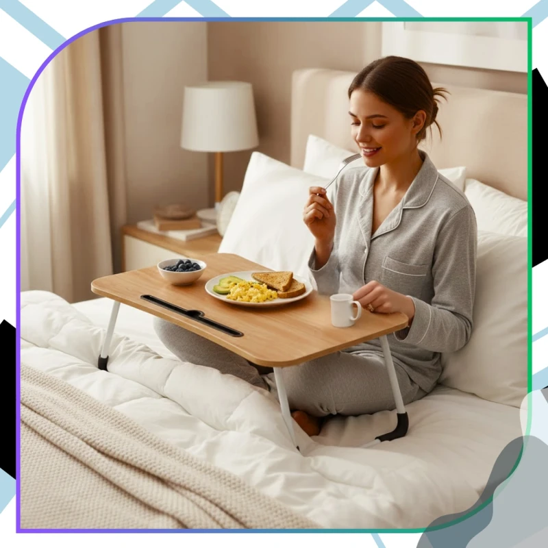 Stolik Pod Laptop Do Łóżka Składany Podstawka Biurko Z Miejscem Na Tablet10.webp