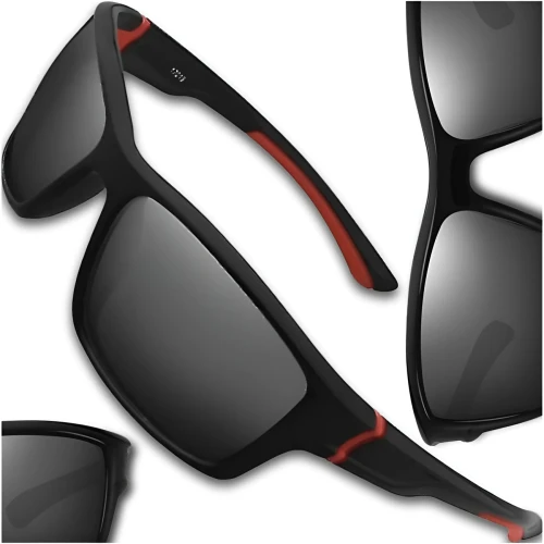 Okulary sportowe polaryzacyjne uniwersalne nerdy męskie czarne