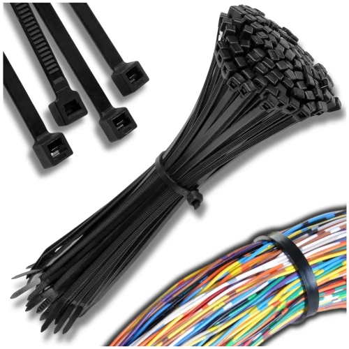 Opaski zaciskowe czarne trytki kablowe 100 szt. 100x2.5mm nylonowe