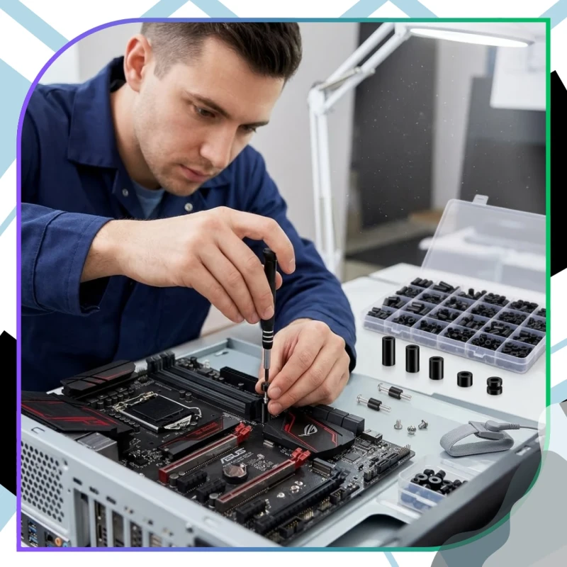 Zestaw dystansów ABS M3 M4 Tuleje Podkładki 320 Szt Organizer7.webp